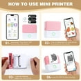 thumbnail image 6 of SLOK Thermal Mini Printer, Portable Inkless Bluetooth Sticker Maker with 10 Rolls Paper, Pink, 6 of 10