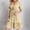 Khaki, variant on Wovilon Women's V-Neck Short Sleeve Dress with Tiered Ruffle Hem, Relaxed Flowy Silhouette, Lightweight Summer Casual Tunic Midi Dress for Vacation and Daily Wear