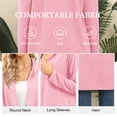 thumbnail image 4 of Asklazy Womens Cardigans Open Front Knit Long Sleeve Outwear Coat,Mother's Day,L,Pink, 4 of 6
