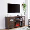 thumbnail image 2 of Sesslife Farmhouse Electric Fireplace TV Stand for 65 Inch TVs, TV Console Table with Open Storage Shelves and Storage Cabinets, Media Entertainment Center with Fireplace for Living Room Home, Brown, 2 of 10