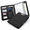 Black, variant on Black Grid Leather Padfolio Portfolio 1 Inch 3 Ring Binder Letter Size Clipboard with Storage