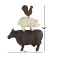 thumbnail image 4 of 11" x 14" Brown Polystone Stacked Farm Animals Sculpture with Cream Accent, by DecMode, 4 of 14