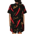 thumbnail image 3 of Picia Hot Chili Pajamas Sets for Women Soft Short-Sleeved Pjs with Lounge Shorts Two Piece Sleepwear-Large, 3 of 9