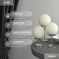 thumbnail image 2 of CANDWAX Candle Set of 3 Round Candles Ball 3 Inch - Perfect Candle Decor as Wedding Decoration and Candles Romantic - Unscented Shaped and Long Burning - Ivory, 2 of 8