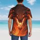 thumbnail image 4 of Balery Magma Fire Black Dragon Camisas hawaianas de manga corta para hombre, camisas playeras de corte holgado, camisas de vacaciones con botones,XX-Large, 4 of 7