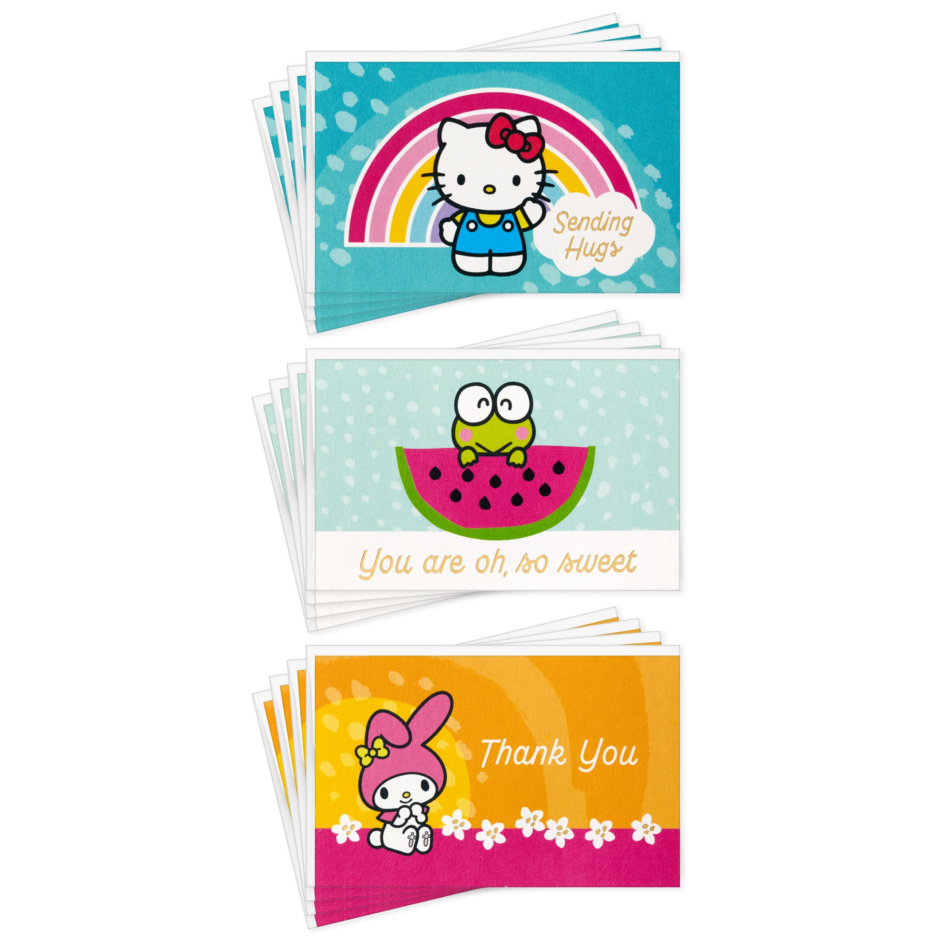 Hallmark Mini Note Cards (Hello Kitty and Friends Assortment), 12 ct