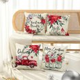 thumbnail image 5 of Juego de 4 fundas de almohada con diseño de corona navideña, decoraciones navideñas de invierno, 5 of 5