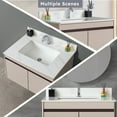 thumbnail image 7 of Montary 31 Inch Marble Vanity Top, White Vanity Top with Pre-drilled Faucet Holes, Bathroom Vanity Top with Undermount Rectangular Middle Sink and 4" Height Backsplash, Bianco Carrara Venato, 7 of 7