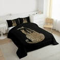 thumbnail image 3 of Manfei Animal Cheetah Bedding Comforter Set 2pcs for Boys Girls,Black Ribbon Bow Twin Comforter Sets Microfiber,Jungle Wildlife Breathable Bedding Set,Luxury Bedroom Decor,Reversible, 3 of 8