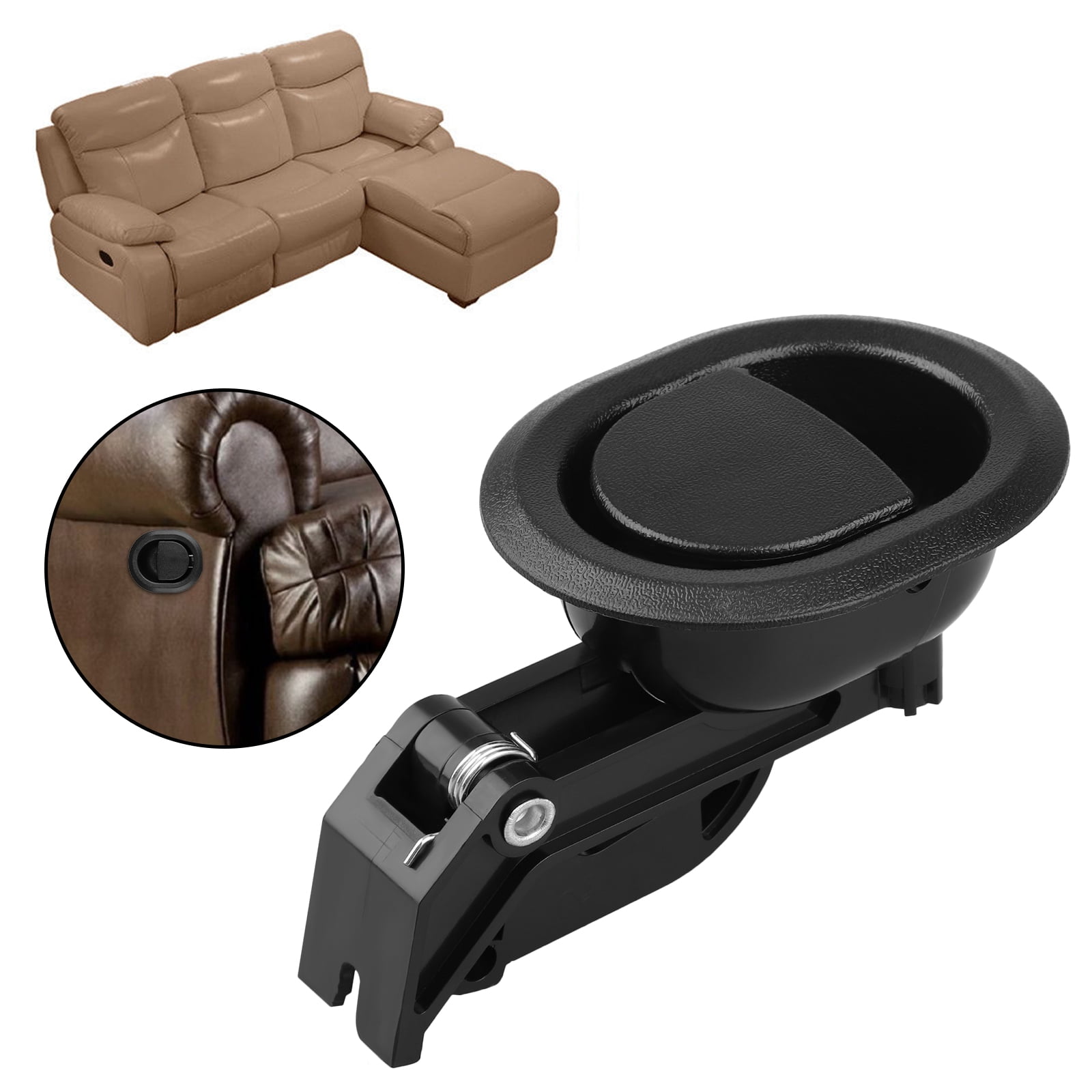 TSV Recliner Replacement Pull Handle for Sofa Chair, Black Plastic