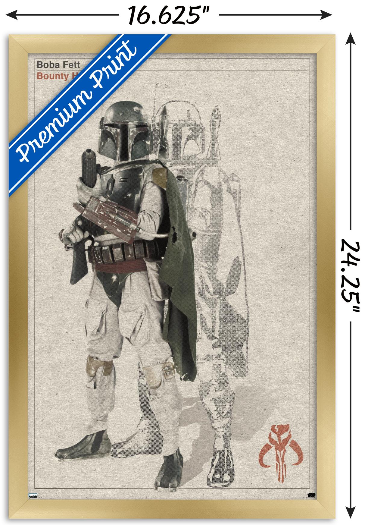 Star Wars: Saga - Boba Fett - Sketch Wall Poster, 14.725" x 22.375", Framed