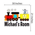 thumbnail image 3 of ALPHABET - Adhesive Kids Nursery Bedroom Educational Alphabet Letter M Wall Decoration - Mouse Train Art Design - Kids Bedroom Removable Personalized Name Lettering Art Wall Sticker 30" x 21", 3 of 3