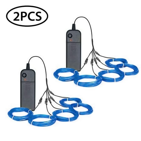 4/2/1 Set EL Wire, TSV EL Wire Kit Neon Glow LED Lights Battery Powered, Christmas Tree,Easter Halloween DIY Decoration, Home Deco 5 1-Meter, 1m / 3ft, Battery Controller 4 Modes
