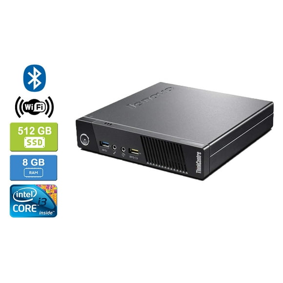Refurbished: LENOVO M83 Intel Core i3-4130T 8GB 512GB SSD Win 10 Home Wifi Bluetooth UK&M