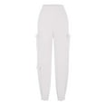 thumbnail image 4 of VNKIDY Women's Casual Pants Solid Color Loose Fit Cargo Sweatpants Elastic Waisted Drawstring Trousers With Multiple Pockets For Streetwear Casual Style Trendy Pants, 4 of 4