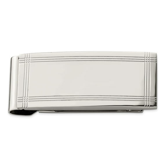 Chisel Stainless Steel Polished And Grooved Money Clip