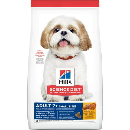 Hill's Science Diet Adult 7+ Small Bites Chicken Meal, Barley & Brown Rice Recipe Dry Dog Food, 33 lb (Best Diet Dog Food For Small Dogs)