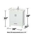 thumbnail image 4 of Wyndham Collection Sheffield 30" Wood Single Bathroom Vanity in Chrome/White, 4 of 4