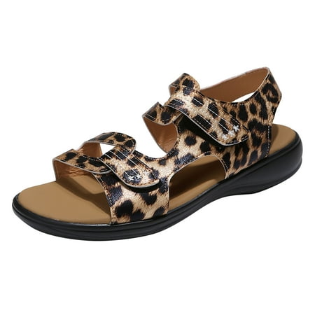 

Jtckarpu Sandals Women Dressy Summer Flat Leather Summer Casual Sandals Walking Shoes