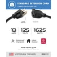 thumbnail image 3 of Iron Forge Cable 25 Ft Black Extension Cord, 16/3, 25 Foot Extension Cord, 3 Prong, Weatherproof - Great for Outside Use, 3 of 7