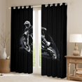 thumbnail image 2 of Castle Fairy Monochrome Motocross Curtains Pack of 2 (42x84 Each) for Teens, Dark Mud Track Curtains Blackout for Teen Bedroom, Black White, 2 of 6