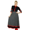 thumbnail image 1 of Bimba Kurta Anarkali Noire pour Femmes Kurti Manches 3/4 Blouse Formelle Indienne, 1 of 2
