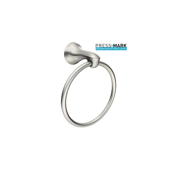 MOEN Darcy Towel Ring with Press and Mark in Brushed Nickel MY1586BN