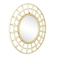 thumbnail image 6 of DecMode 35" x 35" Brown Handmade Woven Geometric Wall Mirror with Arch Design, 6 of 12