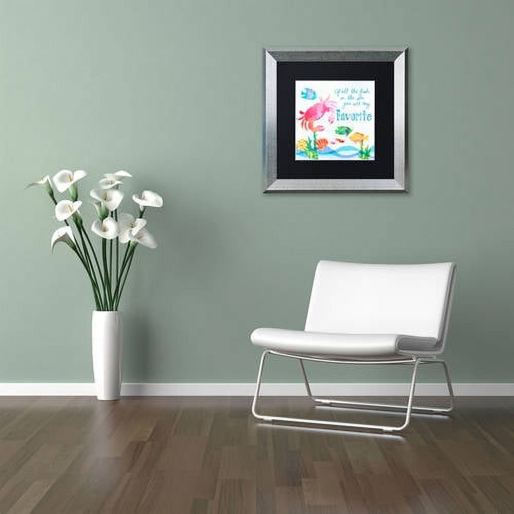Trademark Fine Art "Crab" Canvas Art by Lisa Powell Braun, Black Matte, Silver Frame