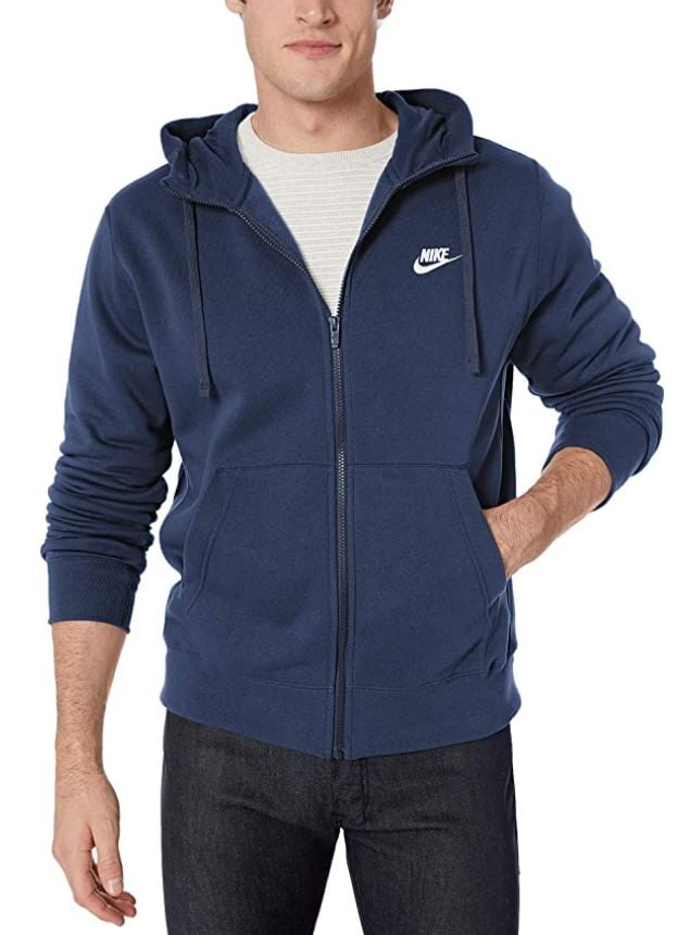 nike men's sportswear club fleece hoodie psychic blue