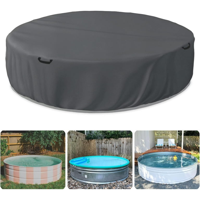 10 Ft Steel Round Stock Tank Pool Cover,Upgraded to Full Coverage - Main Image