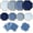 Dark Blue, variant on 60PCS Pink Gold Rim Scalloped Disposable Tableware Set for 20 Guests, Paper Plates & Napkins for Mother's Day Girls Birthday Baby Shower Tea Party