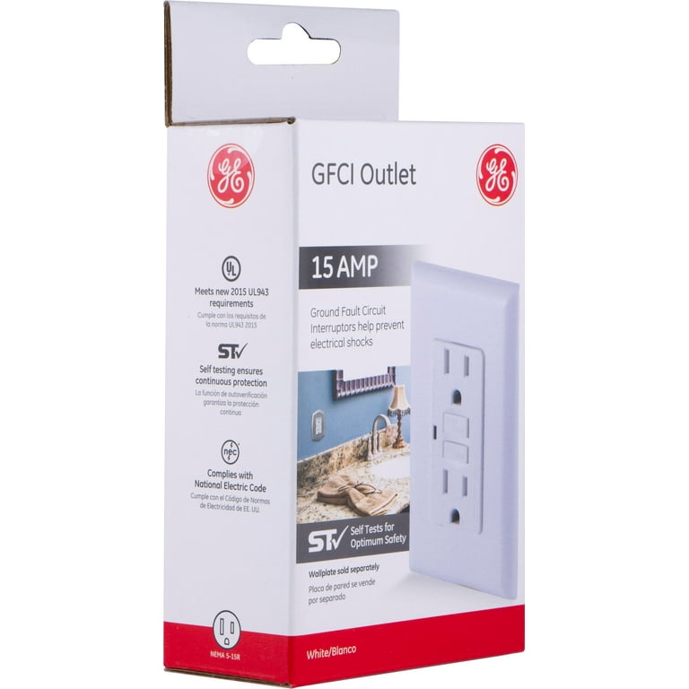 GE 15A GFCI Outlet, White – 32073 - Walmart.com