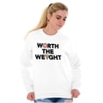 thumbnail image 4 of Worth Weight Pizza Carbs Foodie Lover Unisex Plus Fleece Graphic Sweatshirt Brisco Brands 5X, 4 of 5