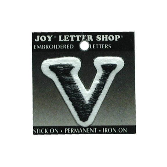 Joy Applique Letter Iron On Cooper 1.5" Black V