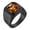 Black Orange, variant on Men's Stainless Steel Black Plated Ring with Square Orange Gem Stone Size 12