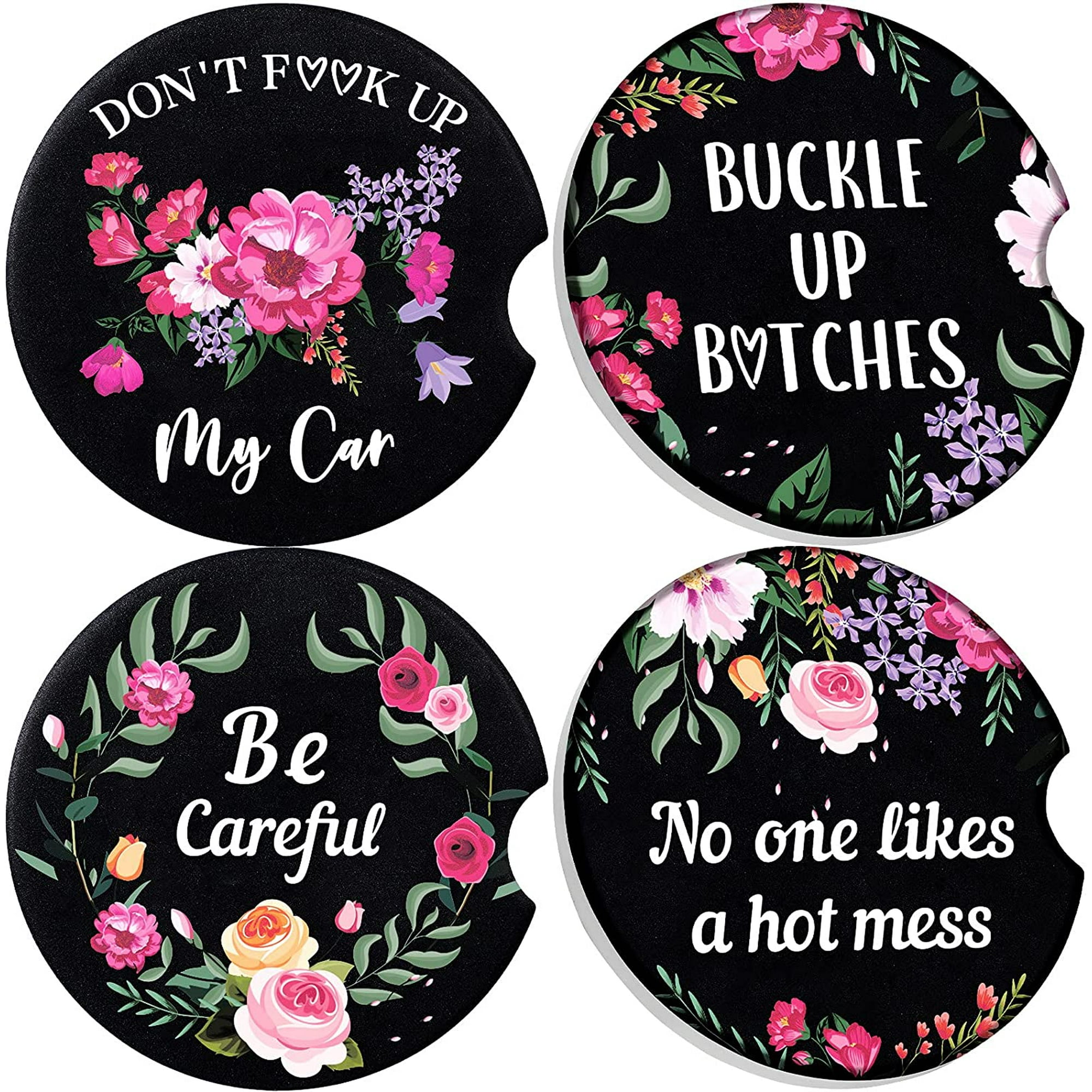 Tatum88 4 Pieces Car Cup Holder Coasters Floral Style Car Coasters Funny Cup Coasters Absorbent Ceramic Cup Holders for Keeping Car Cup Holders Dry and Clean, Inch (Black Background) | Walmart Canada Tatum88 4 Pieces Car Cup Holder Coasters Floral Style Car Coasters Funny Cup Coasters Absorbent Ceramic Cup Holders for Keeping Car Cup Holders Dry and Clean, Inch (Black Background) | Walmart Canada