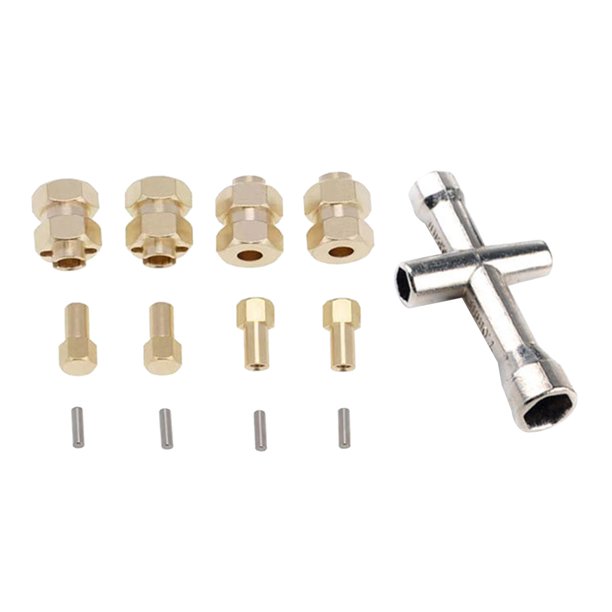 4 piezas de 7 mm de rueda de latón, extensión de hexagonal, adaptador de transmisión hexagonal, conversión, piezas de repuesto de coche RC para a yotijar Adaptador hexagonal para cubo de rueda