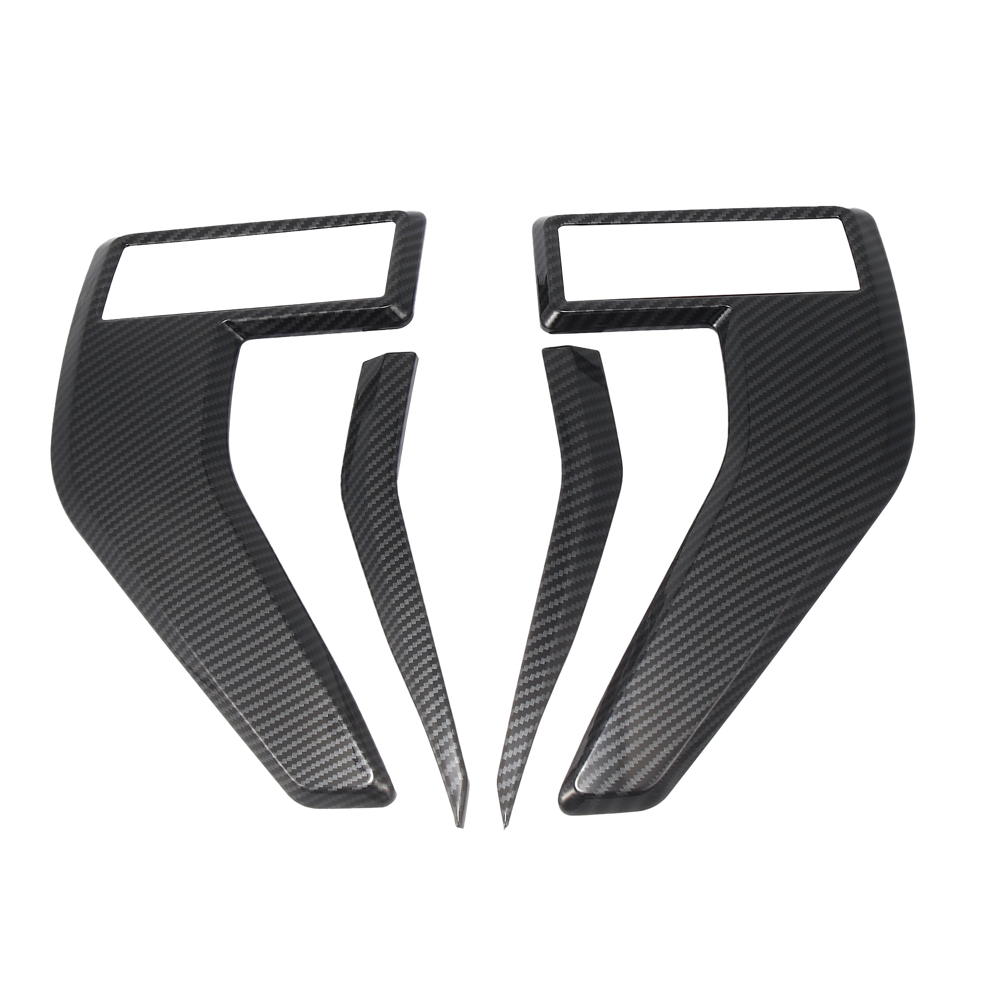 Carbon Fiber Style Side Vent Fender Badge Emblem Cover Trims Set for