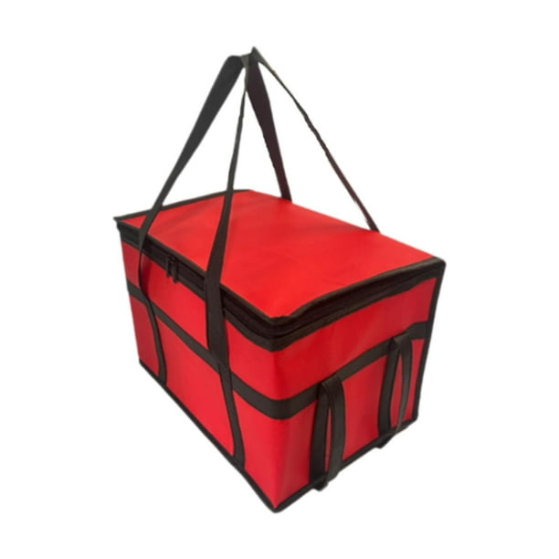 Bolsa térmica para entrega de alimentos, bolsa térmica para almuerzo, bolsa de mano, bolsa para compras, calentador de alimentos para restaurantes al Rojo