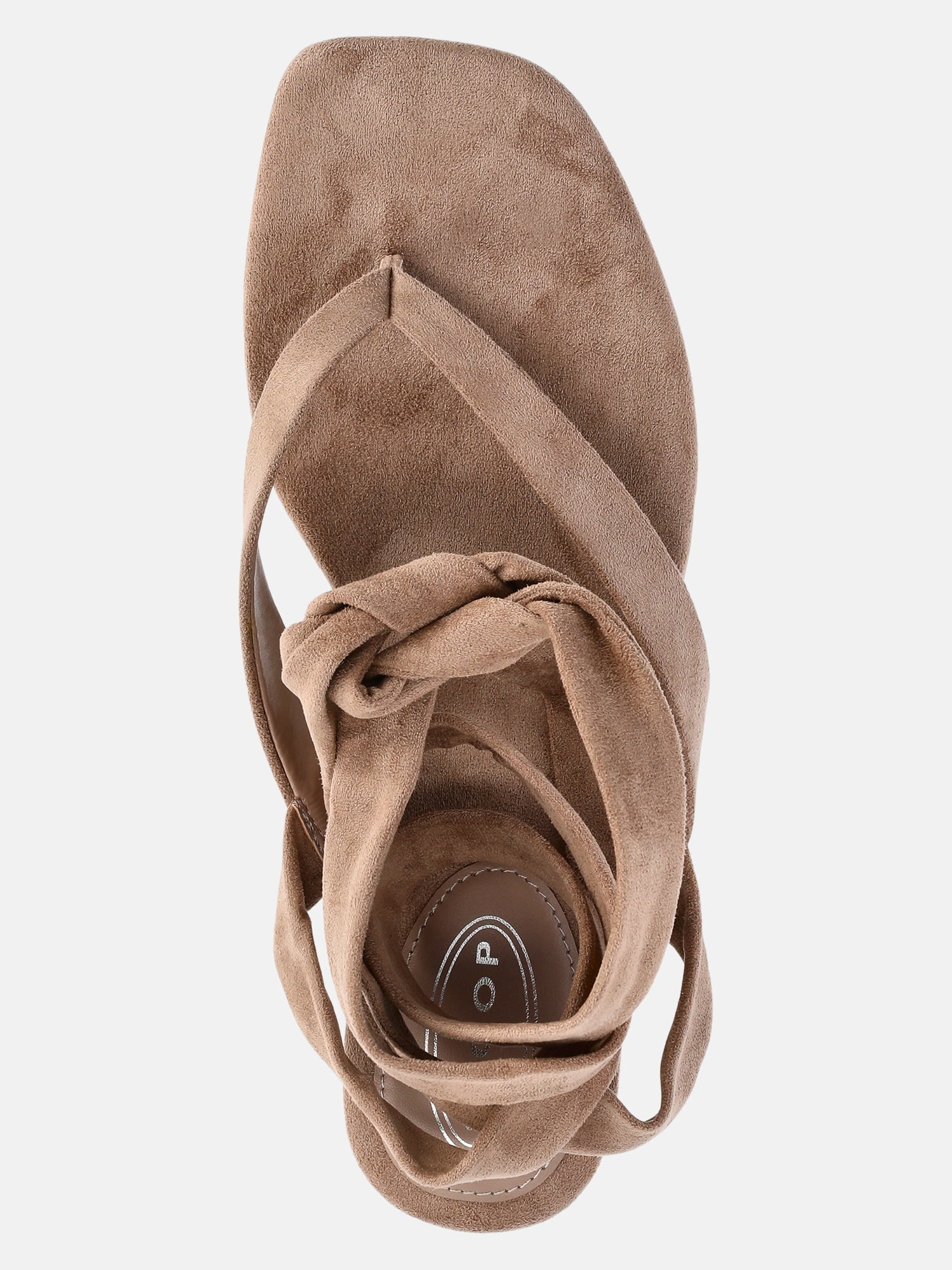 Scoop Women's Faux Suede Ankle Wrap Flat Sandals