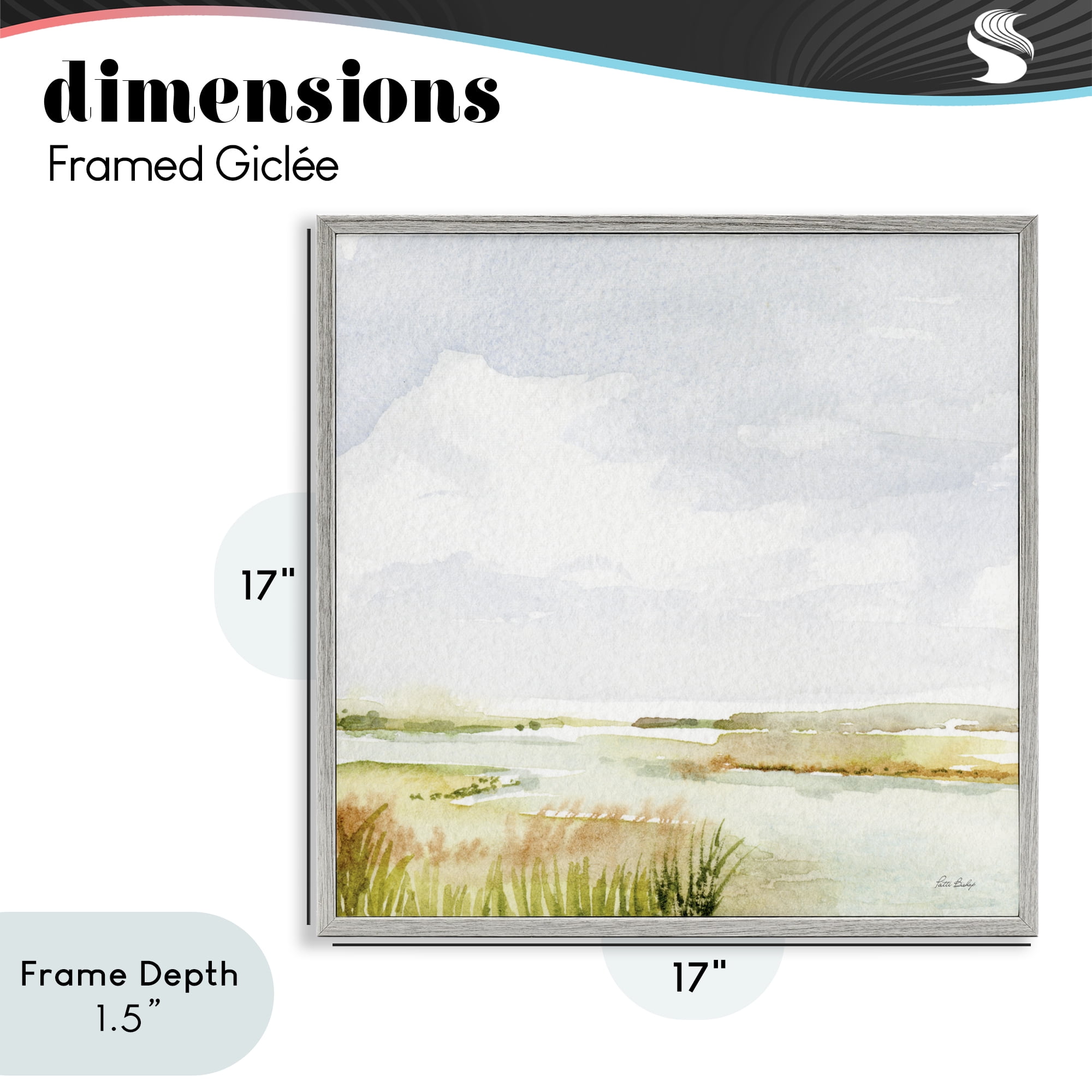 Stupell Industries Delicate Marsh Painting Gray Framed Giclee Art, design by Patti Bishop