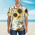 thumbnail image 4 of Goofa Sunflowers Leaves And Birds Hawaiian Shirt for Men, Unisex Summer Beach Casual Short Sleeve Button Down Shirts,Aloha Tropical Floral print shirt-X-Large, 4 of 9