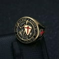 thumbnail image 5 of K-KED Men's Vintage Templar Knight Red Cross Shield Stainless Steel Rings Size 7-13-Silver-11, 5 of 6