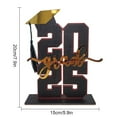 thumbnail image 5 of Harpily Desktop Ornament Graduation Decorations Sign Class of 2025 Graduation Table Sign Wooden Sign for High School College Graduates Bachelor Hat Design with Base Red A, 5 of 5