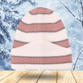 thumbnail image 2 of HAiming Women Men Knit Hat Striped Color Block Winter Warm Soft Comfy Trendy Caps for Cold Weather, 2 of 4