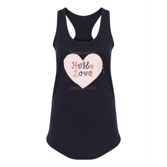 Hello Love Cute Design Tank Women -Image by Shutterstock, Female x-Large