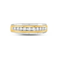 thumbnail image 2 of FB Jewels 10kt Two-tone Gold Mens Round Diamond Wedding Band Ring 1/4 Cttw .5 Size 10.5, 2 of 4