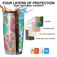 thumbnail image 7 of 20 Oz Pioneer Flower Coffee Tumbler Double Wall Insulated Stainless Steel Water Bottle | Metal Reusable Thermoses Flask with Cup Cap | Leak & Sweat Proof with Anti-Dust Lid, 7 of 7
