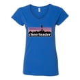 thumbnail image 2 of Wild Bobby Cheerleader Silhouette Girl Sports Women Standard V-Neck Tee, Royal, X-Large, 2 of 5